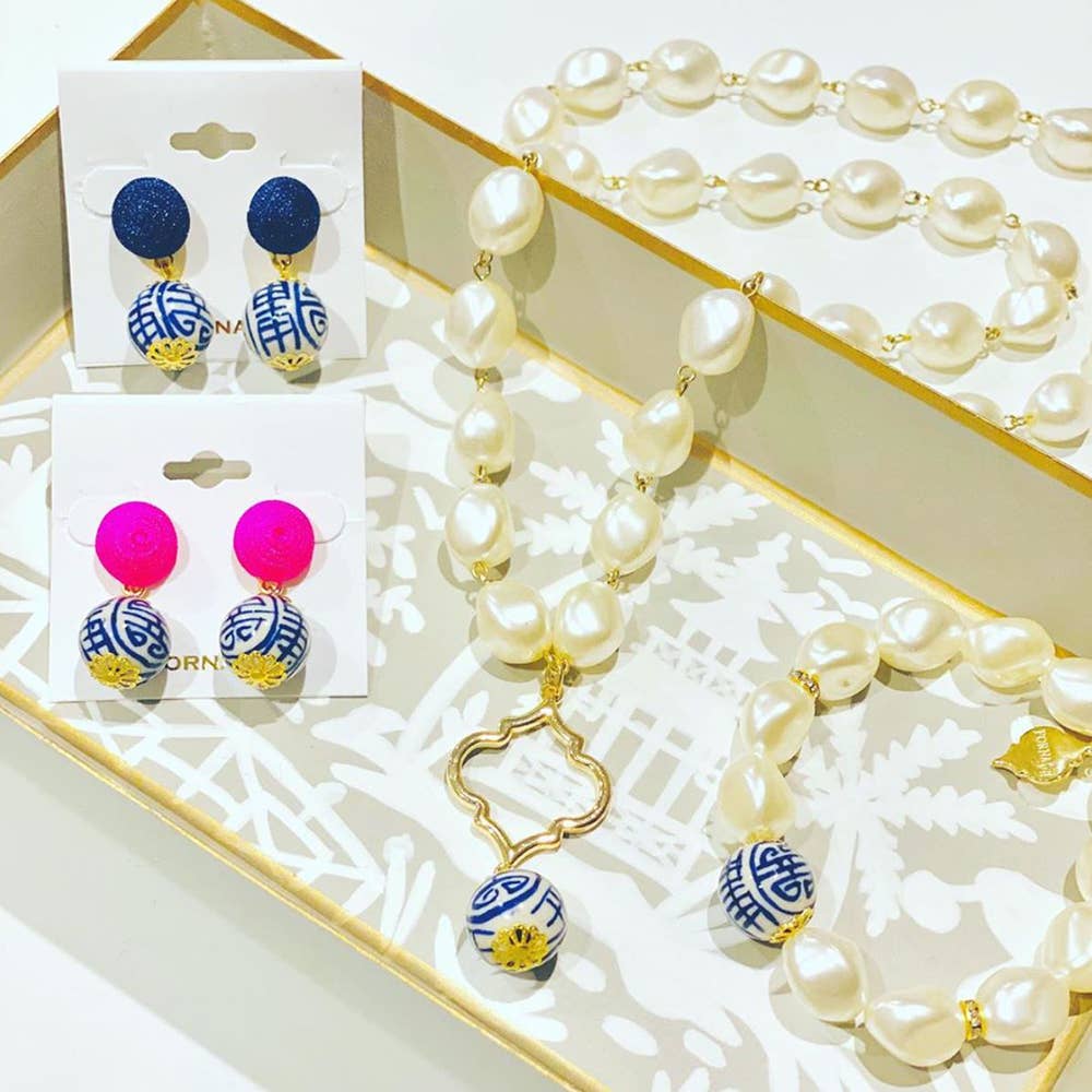 Fornash – Brincos de argola por atacado – Brincos de Fio - Azul China5