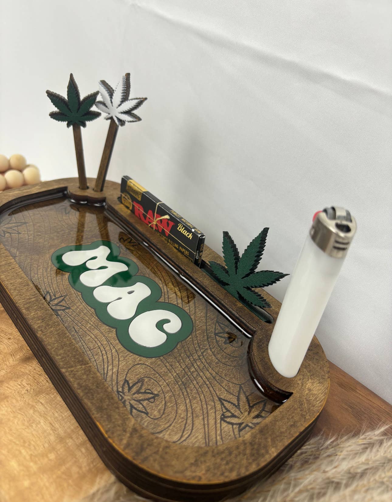 White oak - Wholesale Humidor/Cigar Accessory - Custom Wood rolling tray sets with any words7