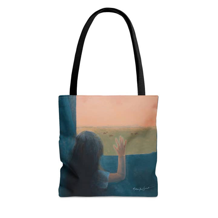 The World Outside small tote bag for wholesale by Artist Makara Thach Sernett
