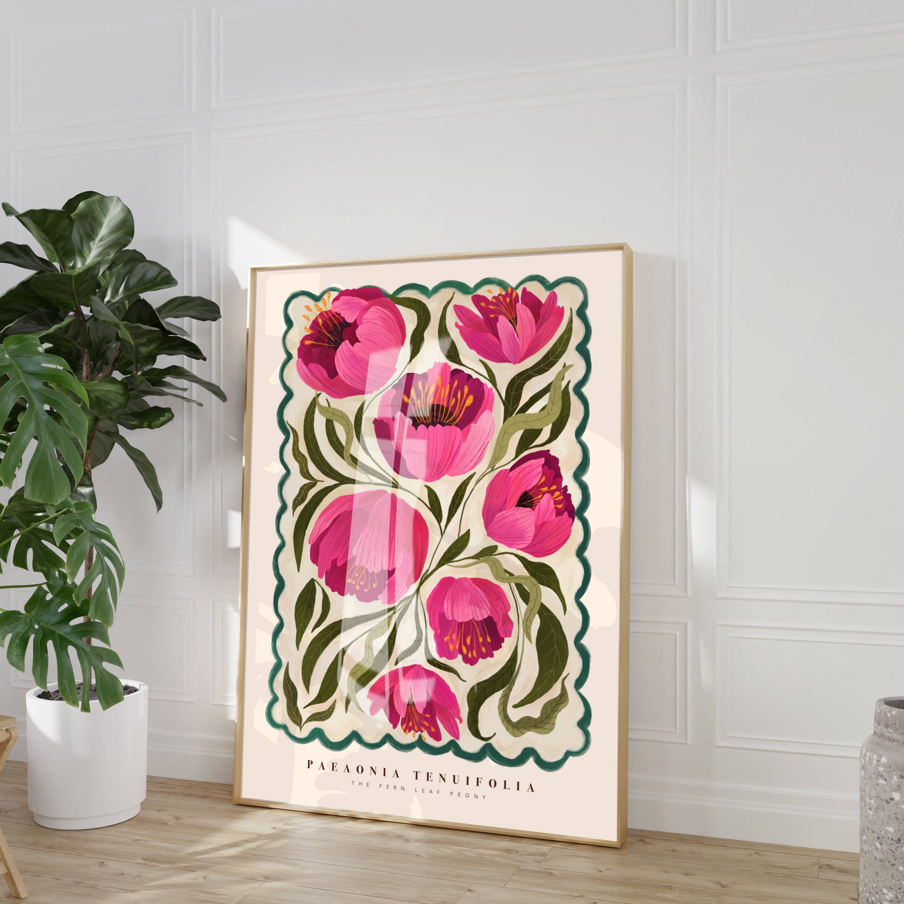 Kate Fox Design - Wholesale Art Print - Summer Peony, Art Print, Neutral Print, Hand Drawn, Quirky3