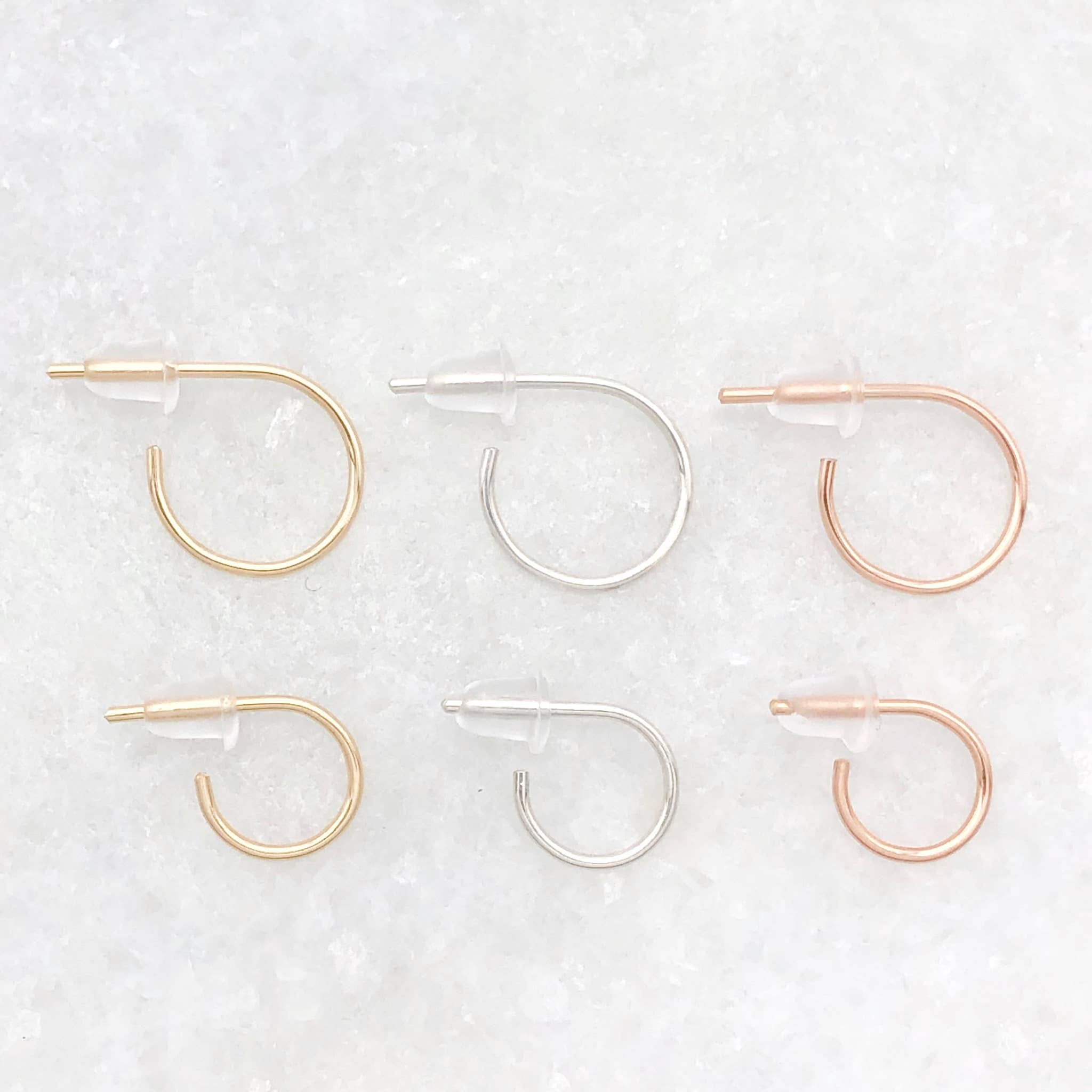 Red Giraffe Designs - Wholesale Huggie Earrings - Mini Wire Huggie Hoop Earrings3