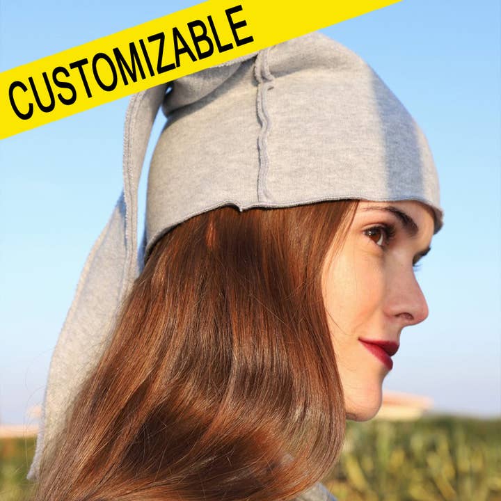 433 Fantasia Beanie Hat in Grey Melange Sweatshirt Fabric for wholesale by Purple Sardine
