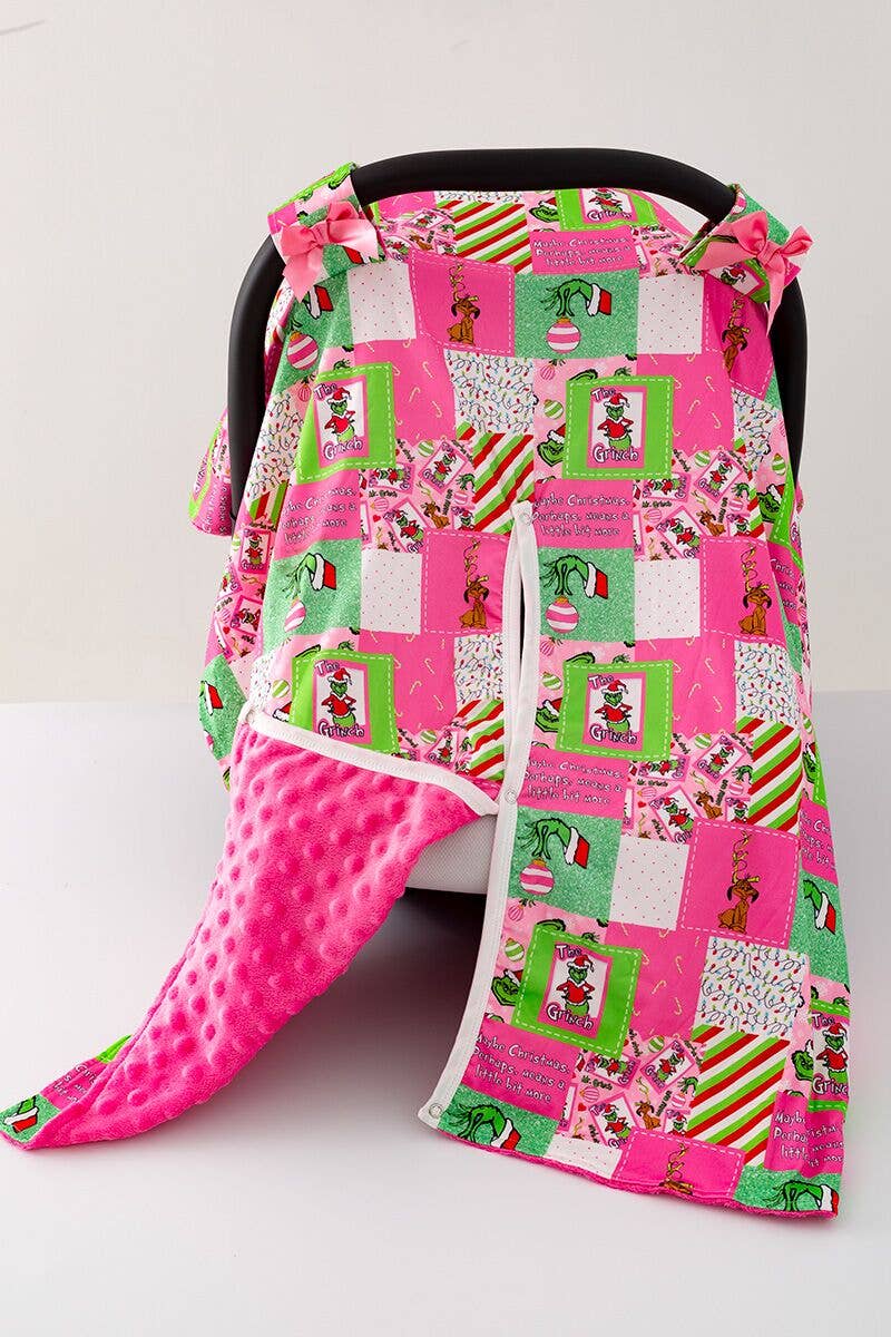 Kids Charm Online - Wholesale Car Seat Cover - Kids & Baby - PINK CHRISTMAS CHARACTER PRINTED CAR SEAT COVER 🎄ZYTG40002 0