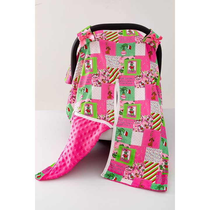 Kids Charm Online - Wholesale Car Seat Cover - Kids & Baby - PINK CHRISTMAS CHARACTER PRINTED CAR SEAT COVER 🎄ZYTG40002