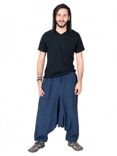 Blå Blå harembukser i bomuld for engroshandel på Faire1