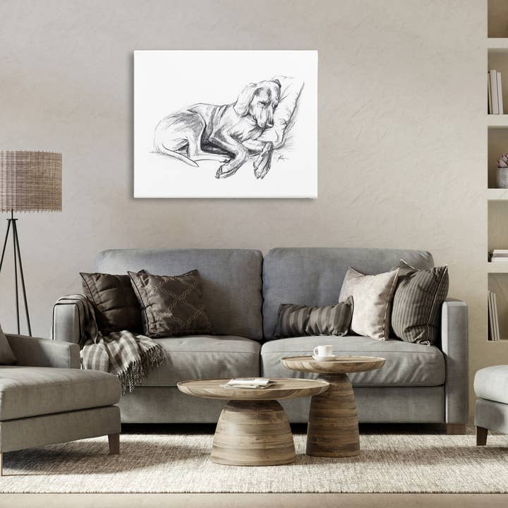 Stupell Industries - Wholesale Wall Decor - Kids & Baby - Napping Dog Drawing Canvas Art6