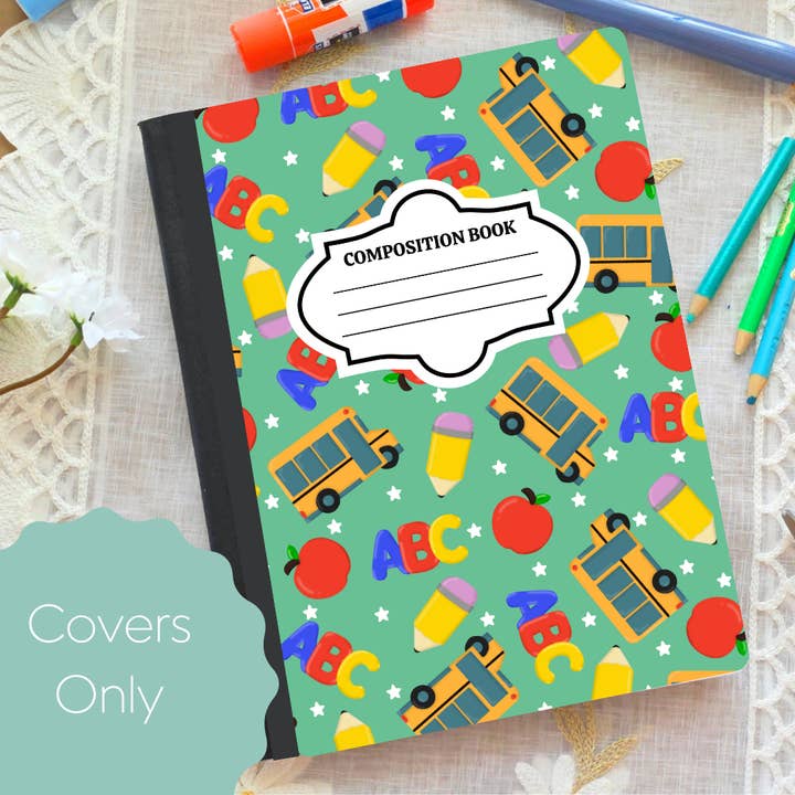 School Time-Composition Notebook Cover for wholesale by Oily Graphic Creations