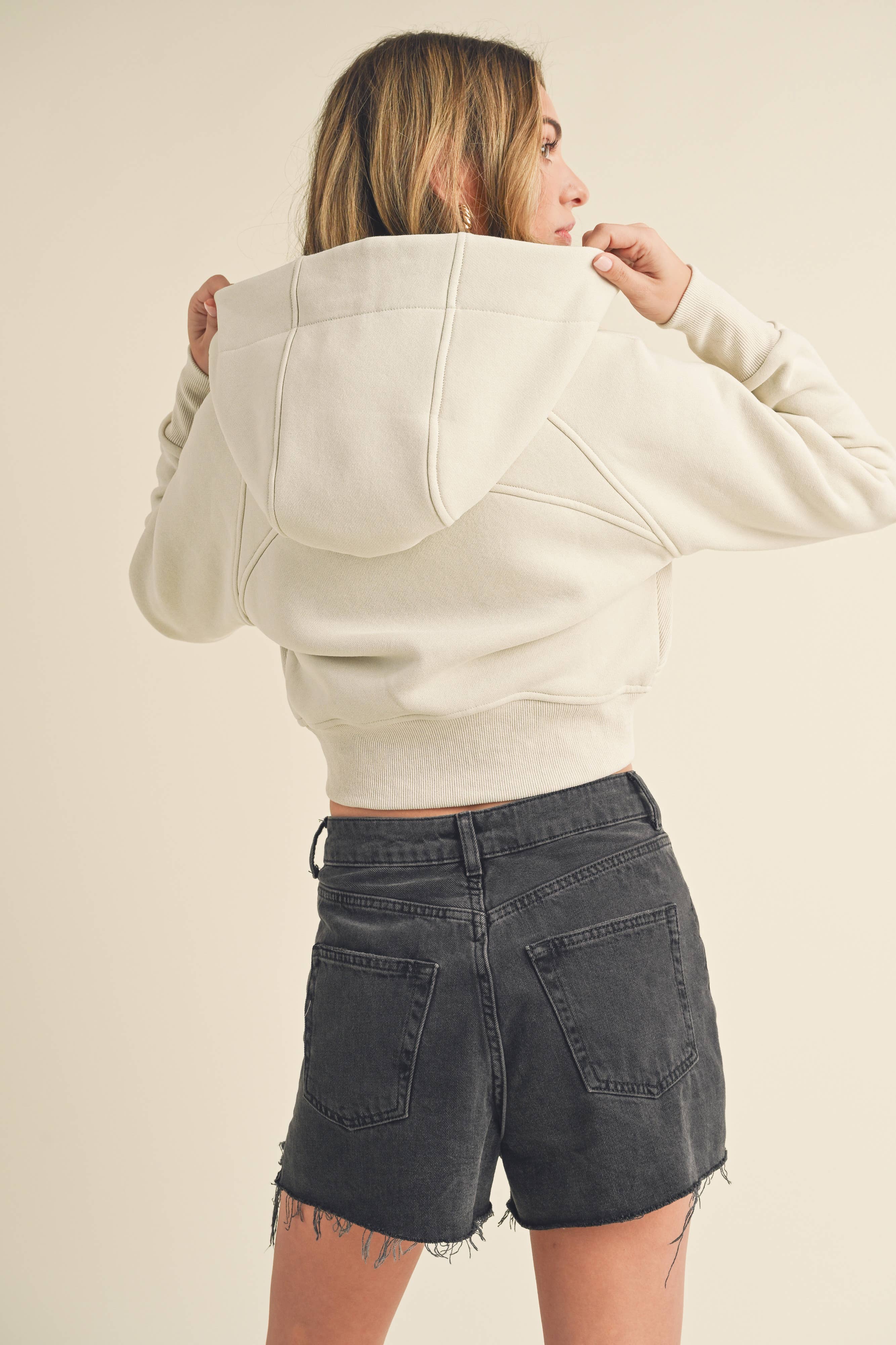 AEMI + CO - Wholesale Jacket - Women's - 5107DK Deva Cropped Hooded Jacket 548