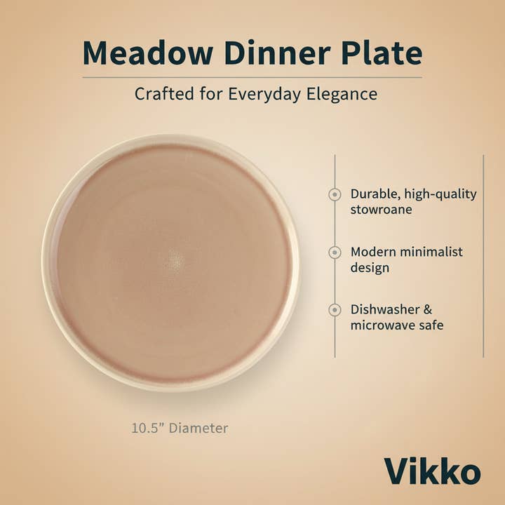 Kadra Kitchenware - Wholesale Dinner Plate - Vikko - Meadow, Dinner Plate, Blush, 10.5"2