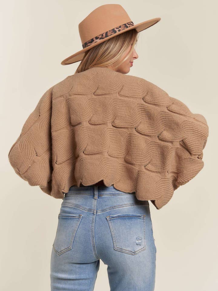 Madelyn - Wholesale Knit Sweater - Women's - LESW3443-SCALLOP HEM LOOSE FIT SWEATER TOP6