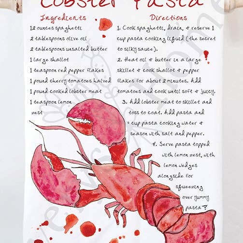 Torchon de Recette de Pâtes au Homard pour la vente par Avery's Home