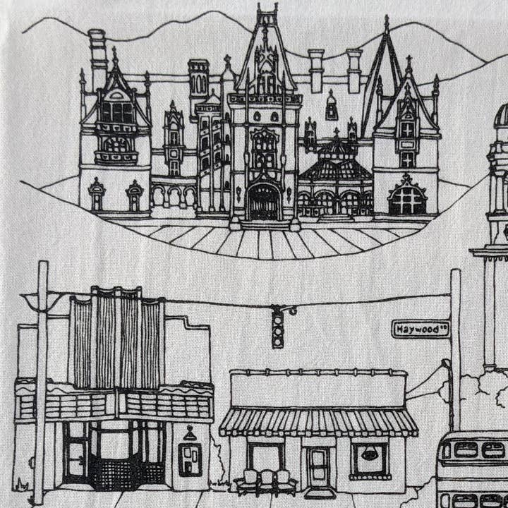 Papermill Creative - Wholesale Tea Towel - Asheville, North Carolina cotton tea towel2