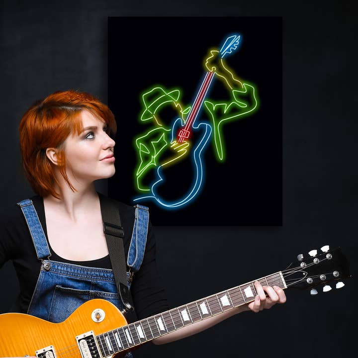 LED Neon Sign GUITARIST med fjernbetjening for engroshandel hos Mad About Neon