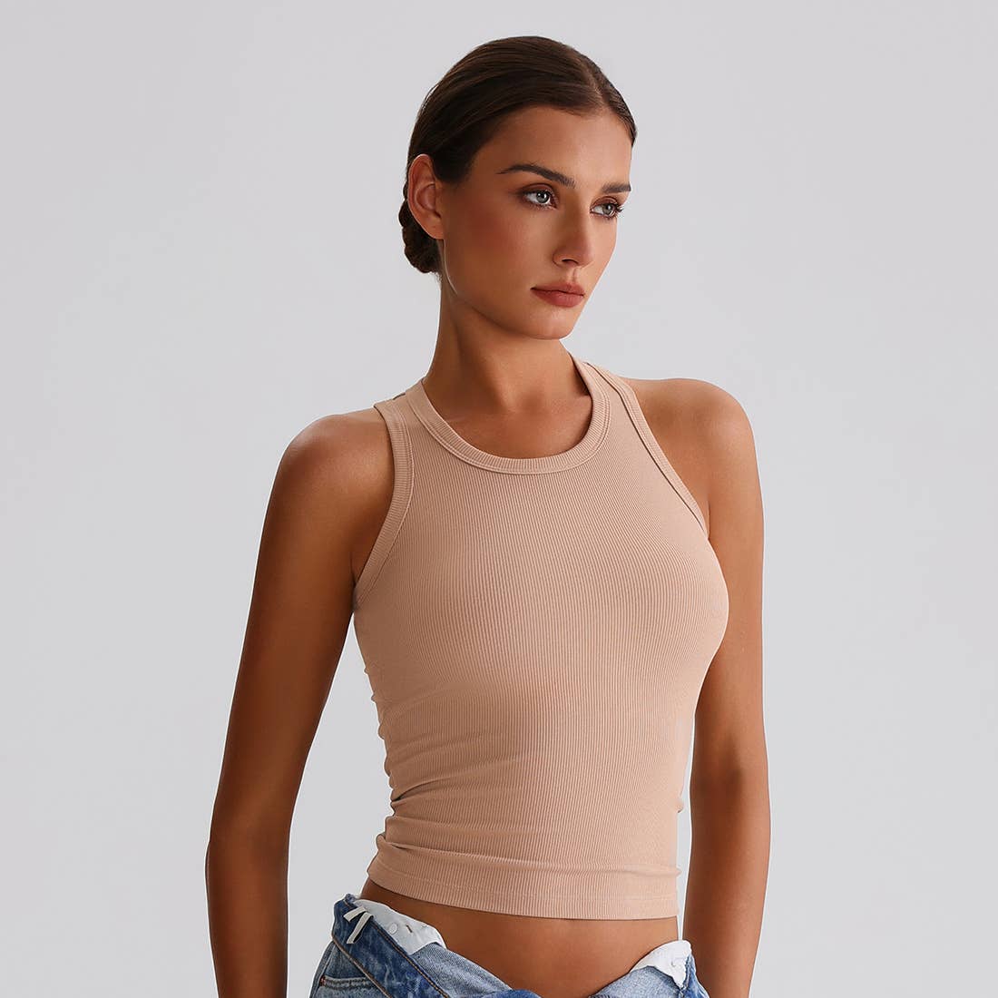 Sodalemon - Vendita all'ingrosso Canotta - Donna - Top sportivo da yoga donna a compressione con schiena a H e tessuto elasticizzato11