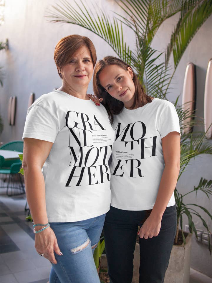 White Grandmother logo Remix T-shirt for wholesale on Faire2