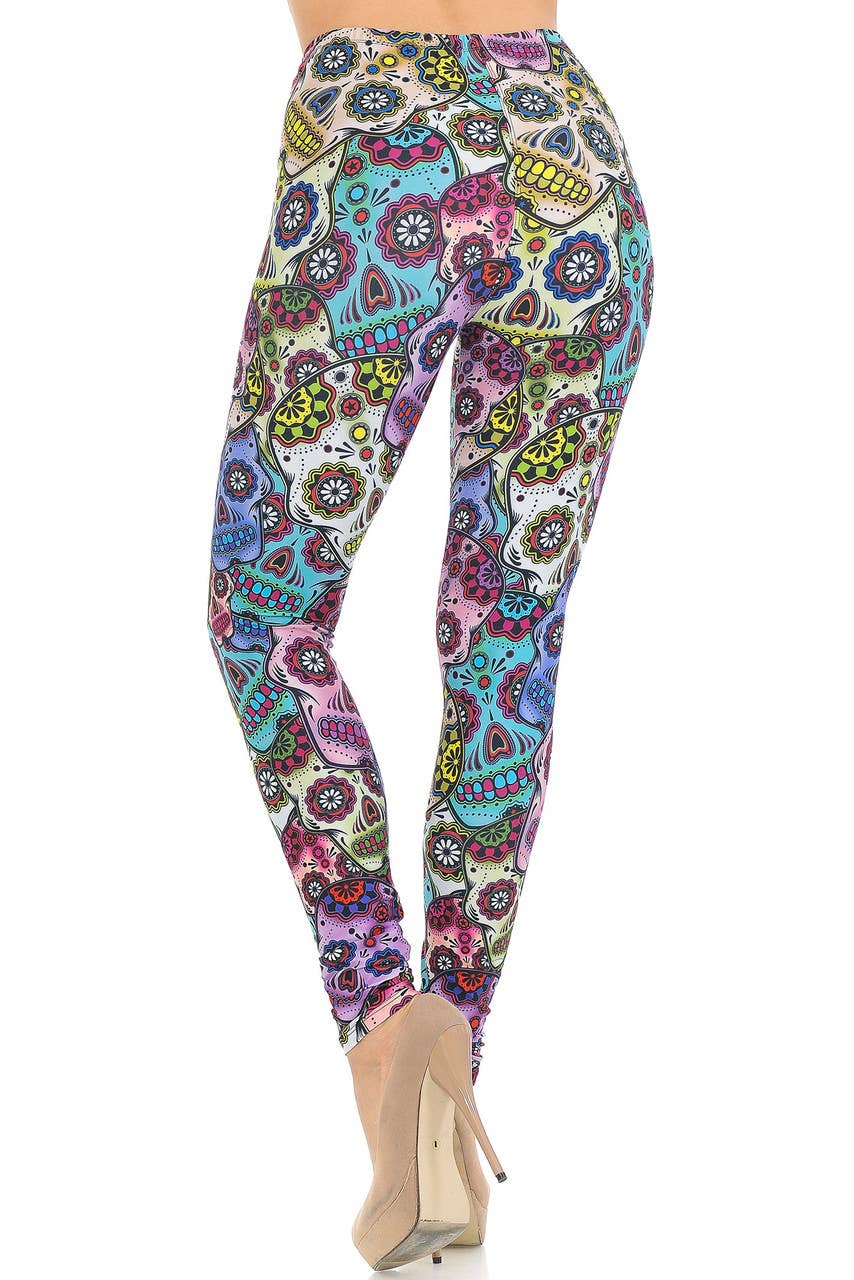 USA Fashion - Wholesale Fashion Leggings - Women's - Creamy Soft Sugar Skull Leggings by USA Fashion™5
