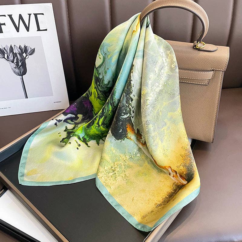 SueSilkHK - Vente Écharpe – femme - Écharpe légère en soie de mûrier à motif de fille de ballet, 70 cm, 100 % soie de mûrier, châle en soie/cadeau pour elle2