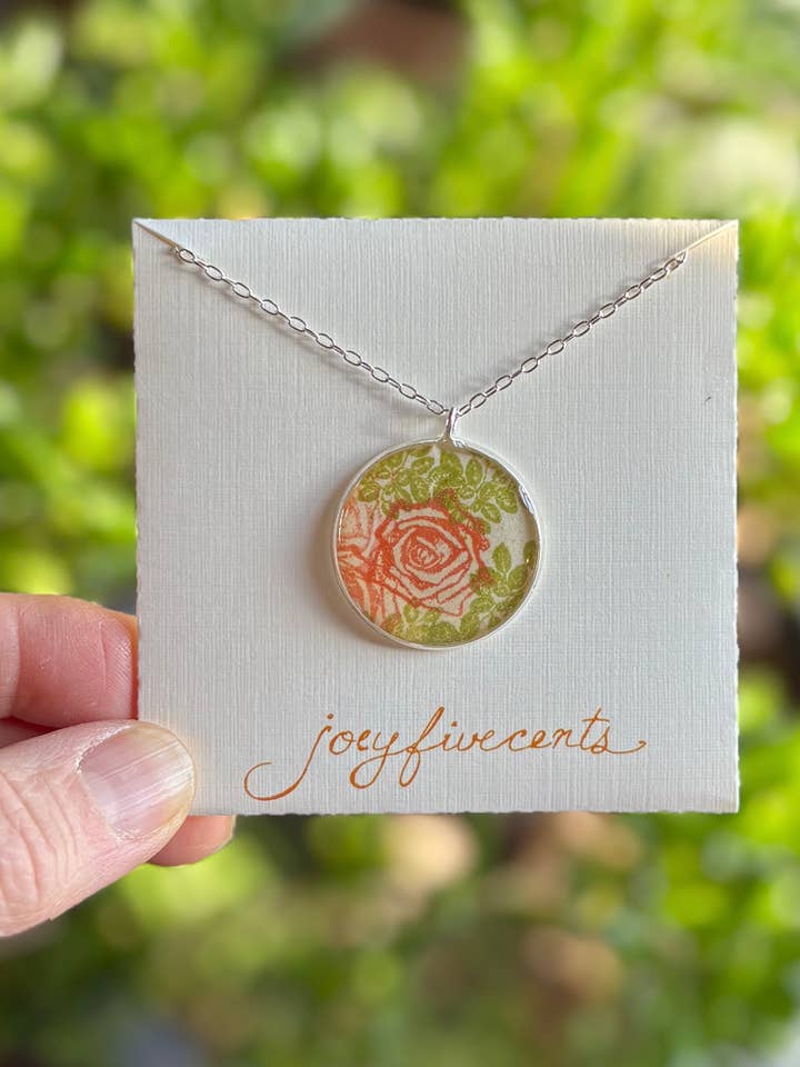 Collar estampado a mano - grande, rosa victoriana, jardín para venta al por mayor de joeyfivecents