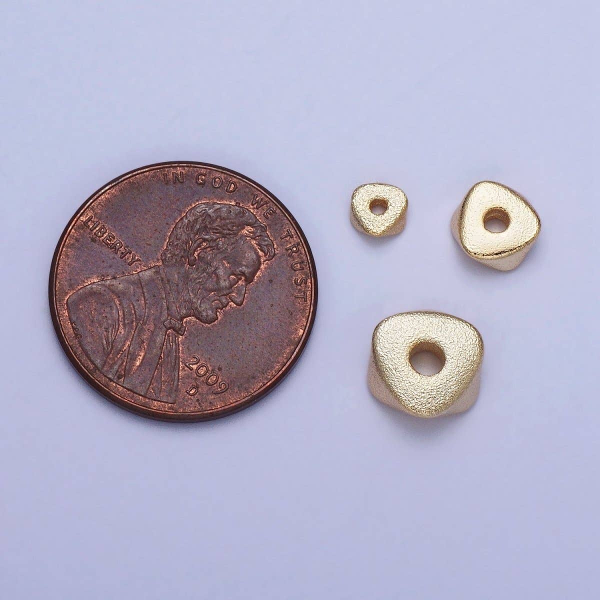 Aim Eternal – wholesale Beads – 20 Pieces Matte Gold 8mm, 6mm, 4mm Triangle Geometric Beads | B-273 B-308 B-3093