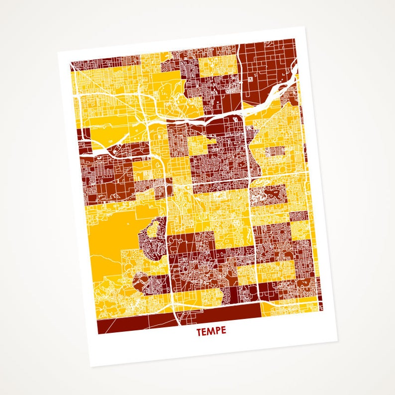 Juanita's Adventures - Wholesale Art Print - Juanitas Tempe Map Print0