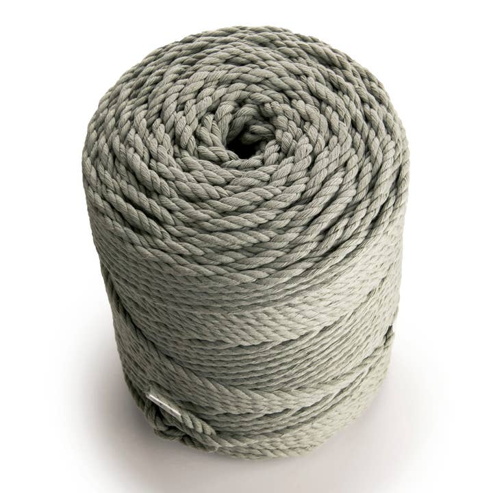 MB Cordas - Wholesale Yarn - 4MM 3 Strand Twisted Macrame Cotton Rope 1kg SAGE GREEN 140-145m Macrame Rope 3 ply Craft String2