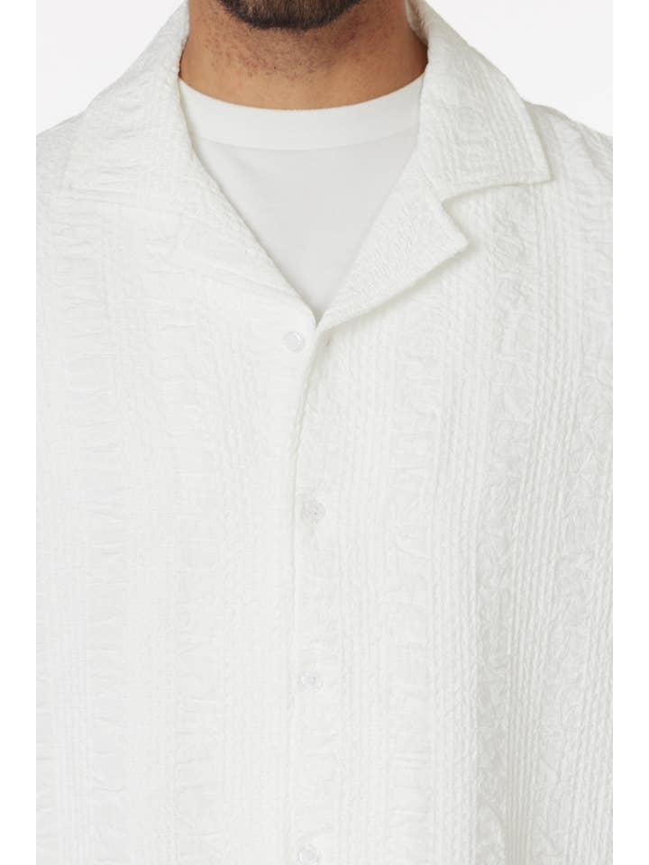 HB Crochet/Textured Short Sleeve Men's Shirt 4065 for wholesale on Faire3