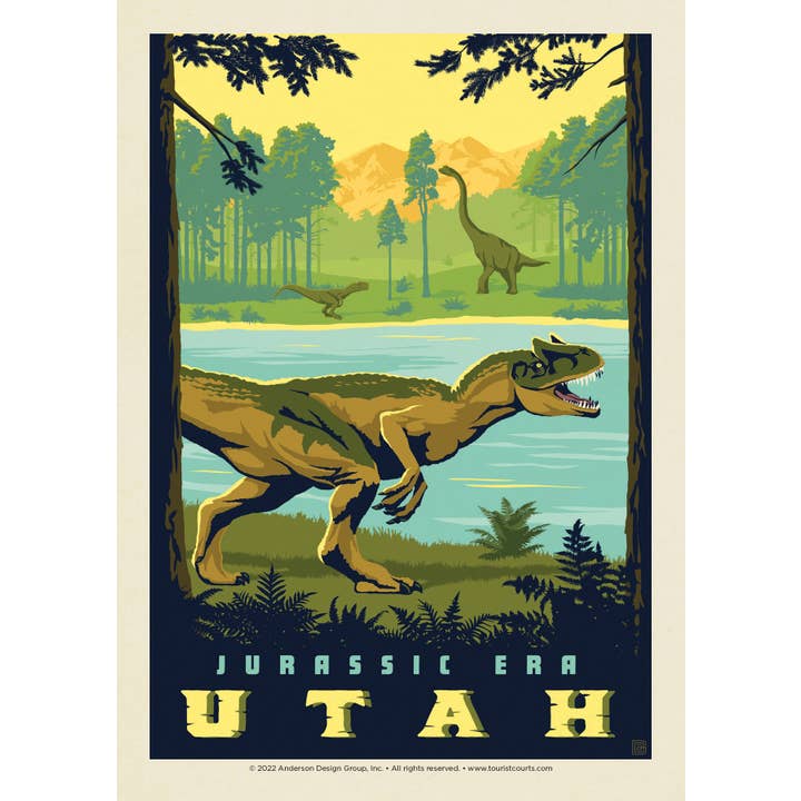 Utah In The Jurassic Era Postcard for wholesale by Tourist Courts