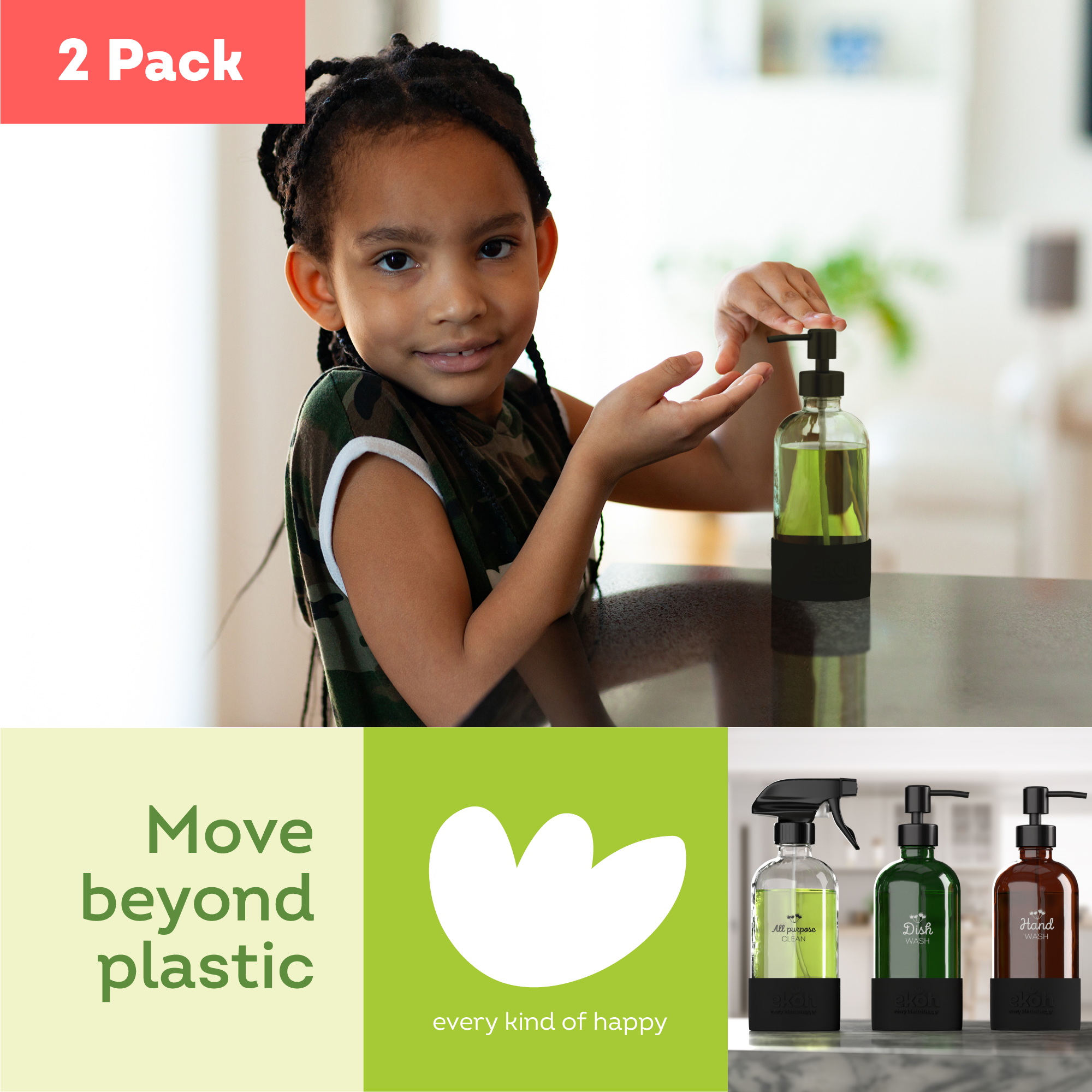 EKOH - Vendita all'ingrosso Dispenser per sapone - Bottiglie Boston in vetro trasparente da 500 ml con dispenser per sapone e spray, confezione da 26