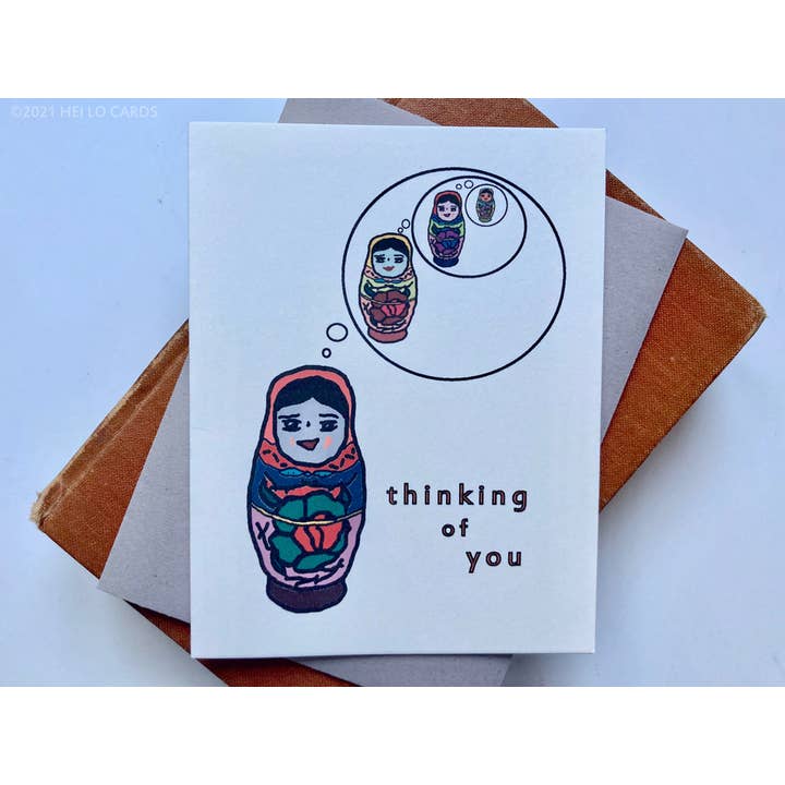 HEI LO CARDS - Wholesale Thinking of You Card - "Nesting Thoughts" Nesting Dolls Thinking of You Card3