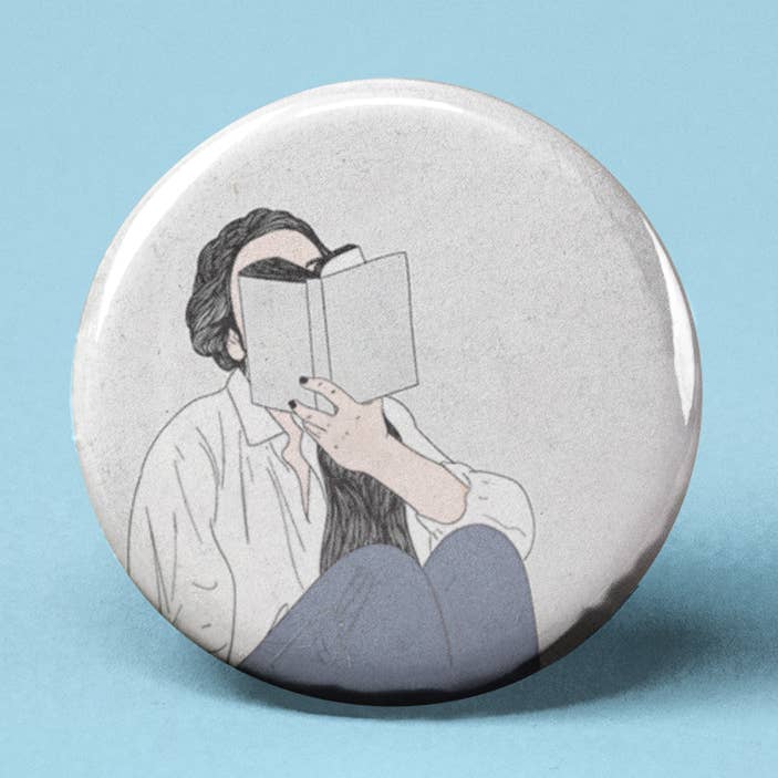 Reading Pinback Button for wholesale by The Pin Pal Club