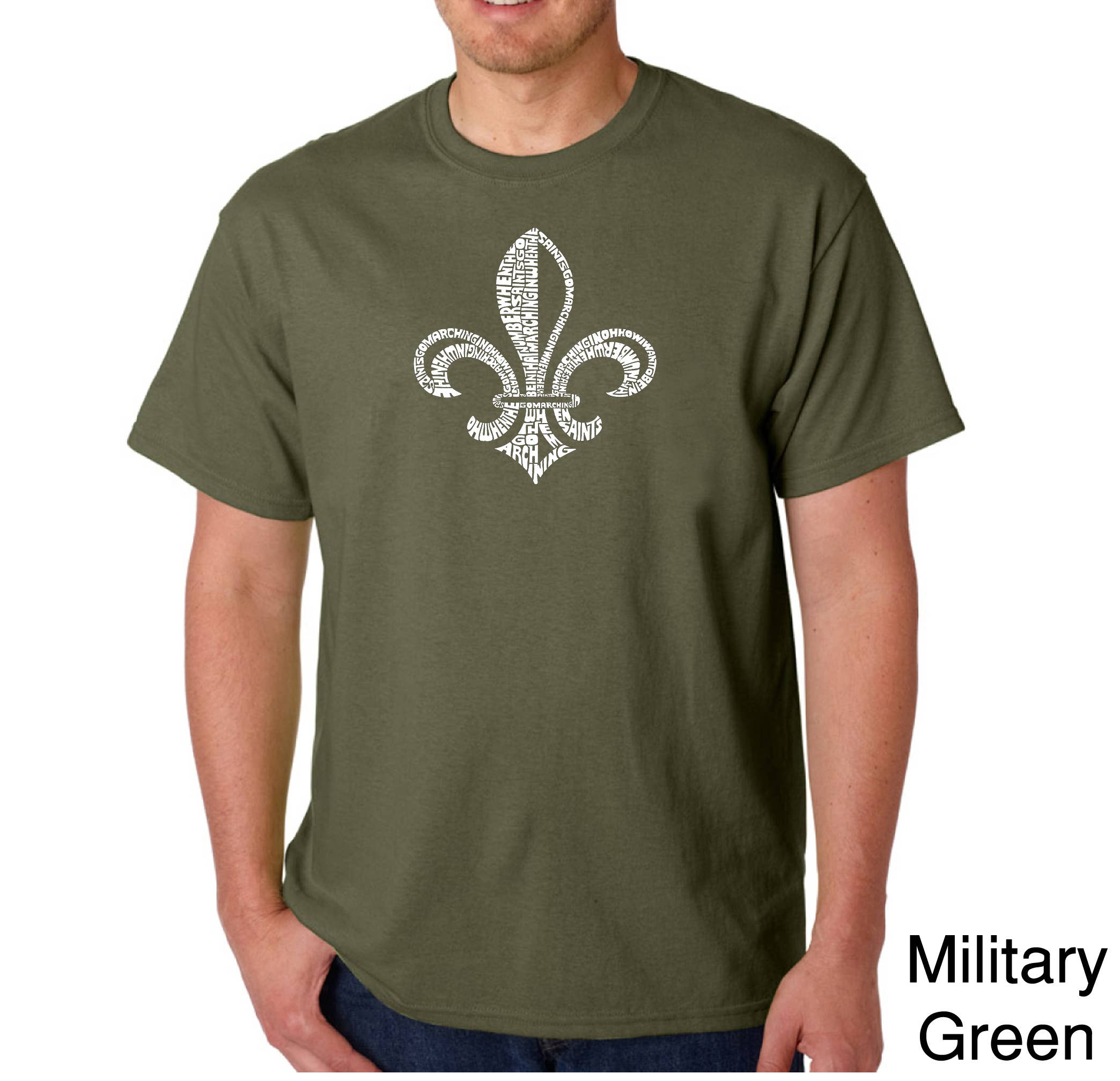 LA Pop Art - Wholesale Screen Printed T-Shirt - Men's - LA Pop Art Men's Word Art T-shirt - FLEUR DE LIS4