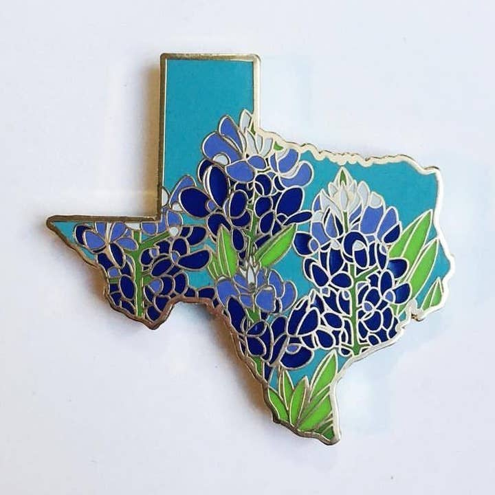 Texas Emalj Pin - Bluebonnet State Blomma för wholesale av Lil Boat Boutique