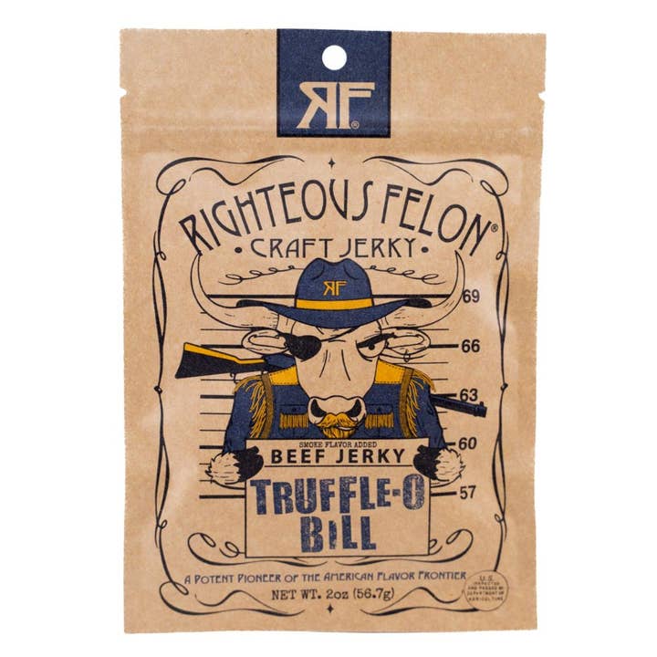 Righteous Felon Craft Jerky - Wholesale Jerky - Truffle-O Bill Beef Jerky 2oz