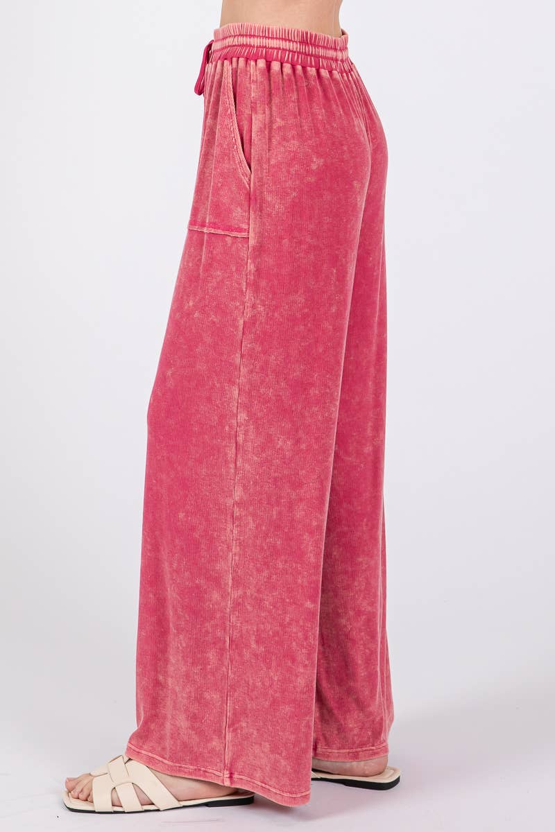 Sewn and Seen - Wholesale Lounge Set - Women's - MINERAL WASHED TOP AND PANTS RIB SETS28