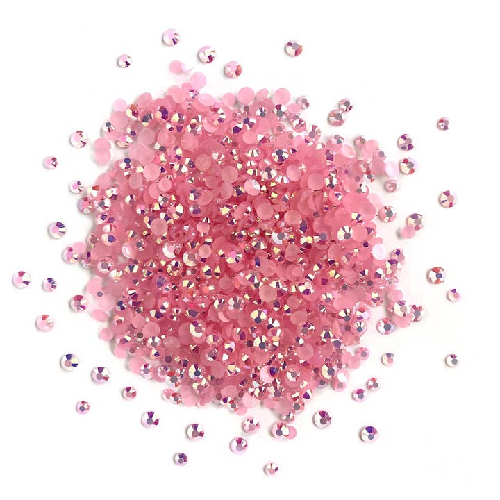 Gioielli rosa AB con retro piatto per la vendita all'ingrosso da parte di Buttons Galore & More