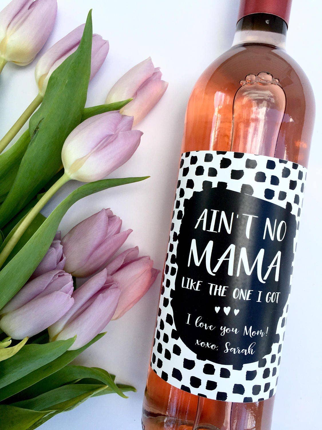 Paprika Paperie - Wholesale Gift Tag Label - Mothers Day Gift Aint No Mama Like the One I Got Wine Label Personalized Wine Label Gift for Mom Unique Mother's Day Mom Wine Label1