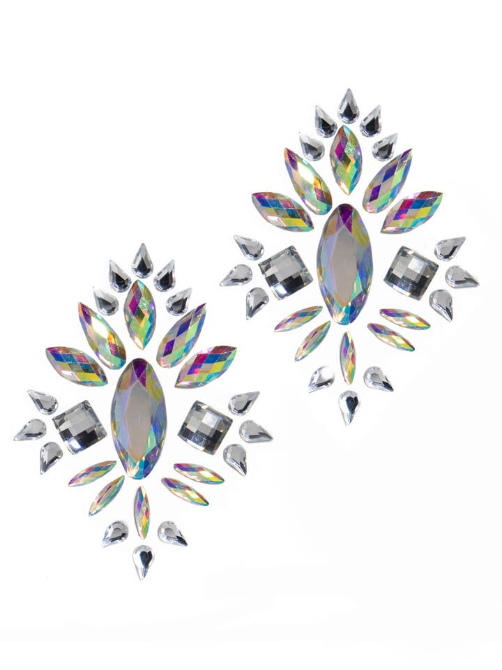 Gemmes de Cristal Prismatique Cache-Tétons Pasties Festival Rave pour la vente par Midnight Ballerina