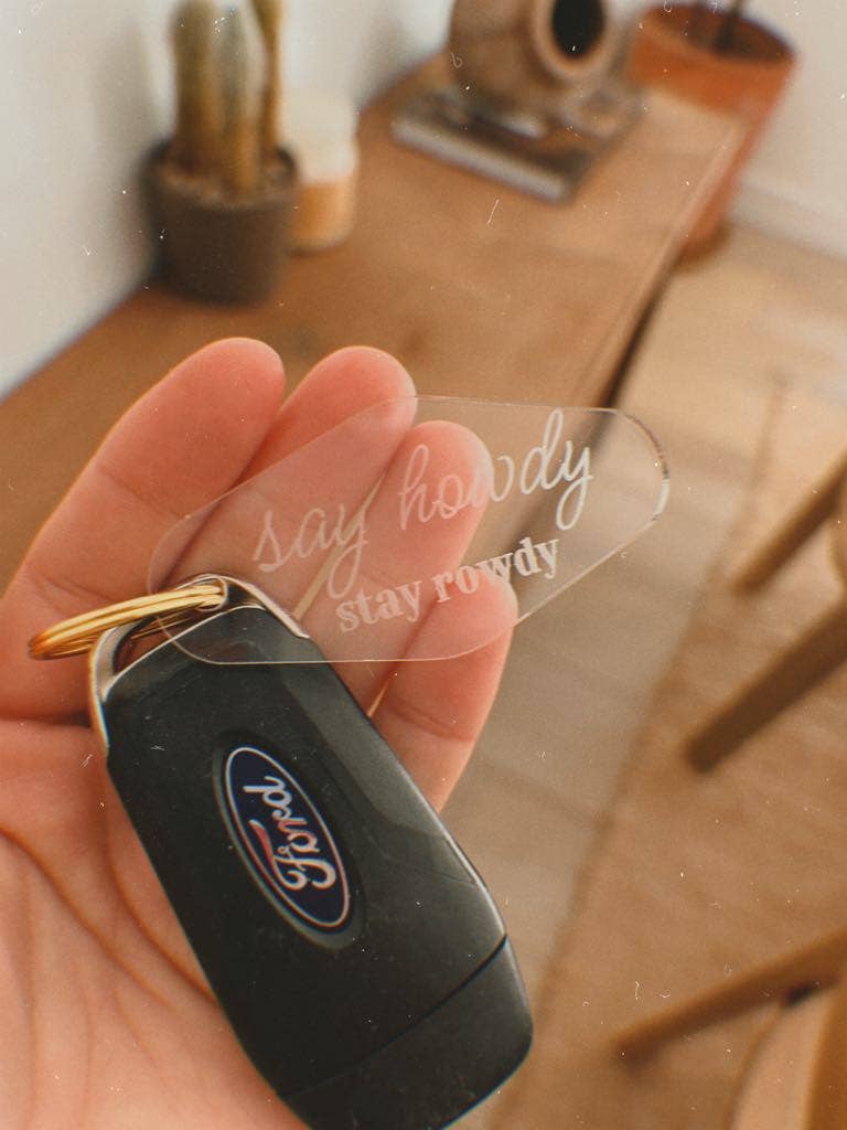 GoneWestDesigns – wholesale Keychain – Unisex – Say Howdy Stay Rowdy Keychain Western Style Keychain 1