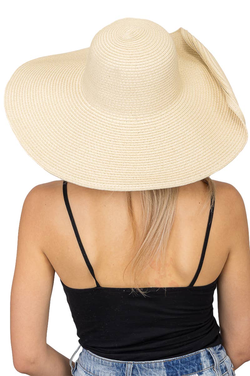 Cap Zone - Wholesale Straw Hat - Women's - Wire Brim Straw Beach Sun Hat1