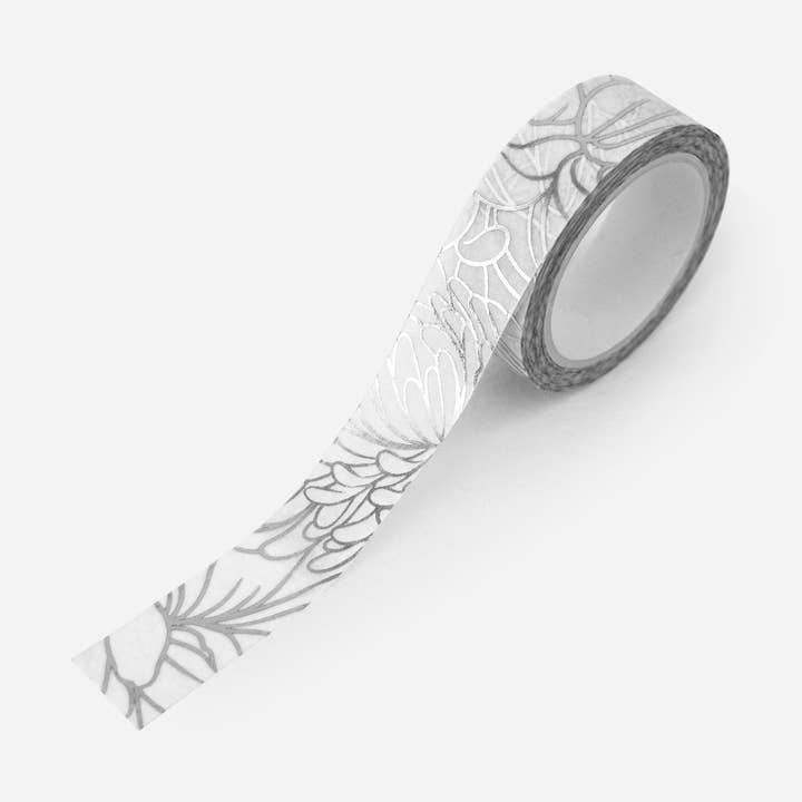 Ruban Washi Jardins Royaux Argentés pour la vente par Papergem