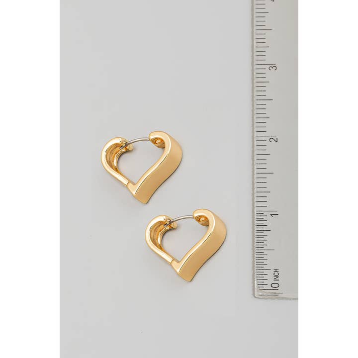 The Looks by Fame Accessories – wholesale Hoop earrings – Mini Heart Latch Hoop Earrings1