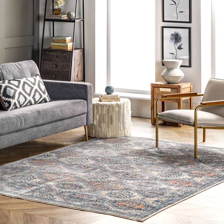 Gray Sara Distressed Tribal Motif Area Rug for wholesale on Faire