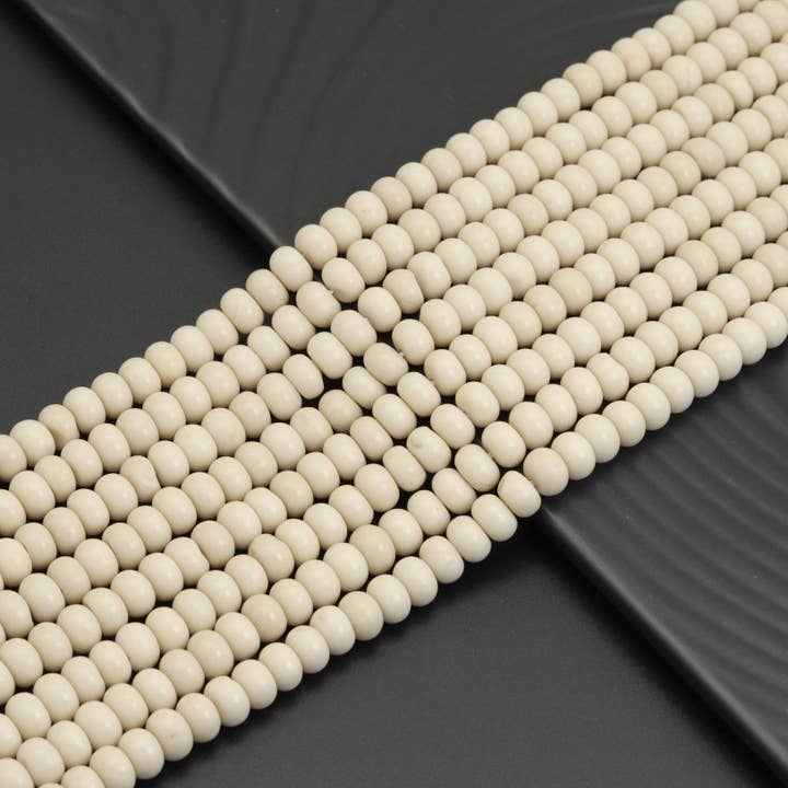 5x8mm Rondelle Smooth Wood Agate Beads, Sku#U1963 for wholesale by BestBeads&Beyond