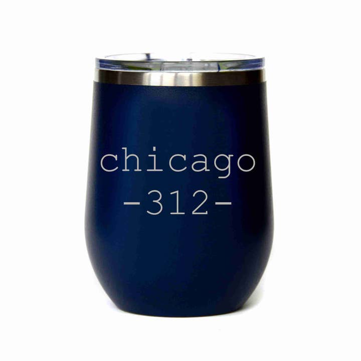 12 Oz or 16 Oz Customizable Tumbler City and Area Code for wholesale by Driftless Studios