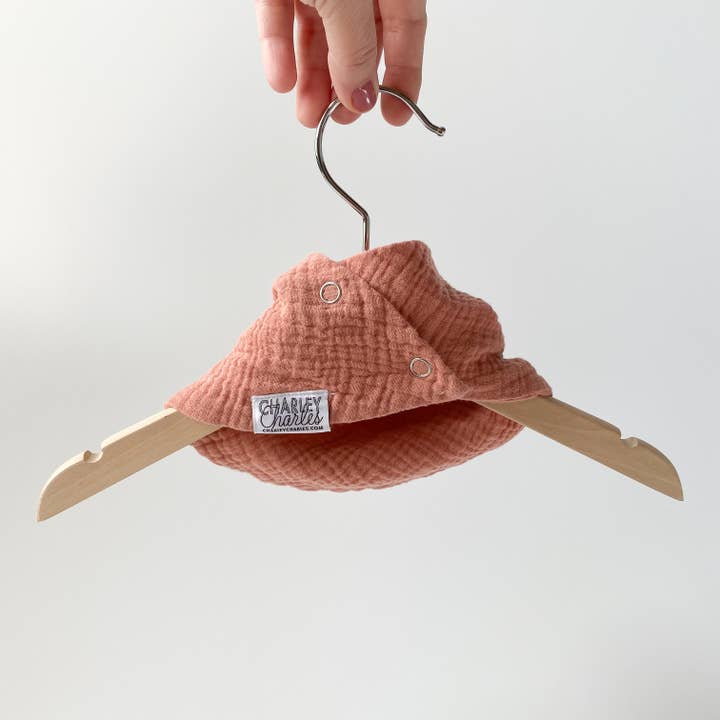 Charley Charles - Wholesale Bib - Baby - DUSTY BLUSH Lightweight Cotton Gauze Baby Scarf Bib1