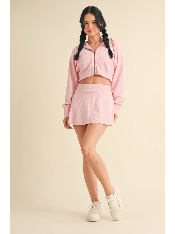 KIMBERLY C - Wholesale Hoodie - Women's - Mineral Wash Oversized Crop Hoodie2