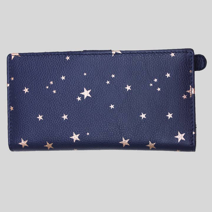 BYRON & BROWN – wholesale Wallet – Women's – Genuine Leather Star Print Card Purse