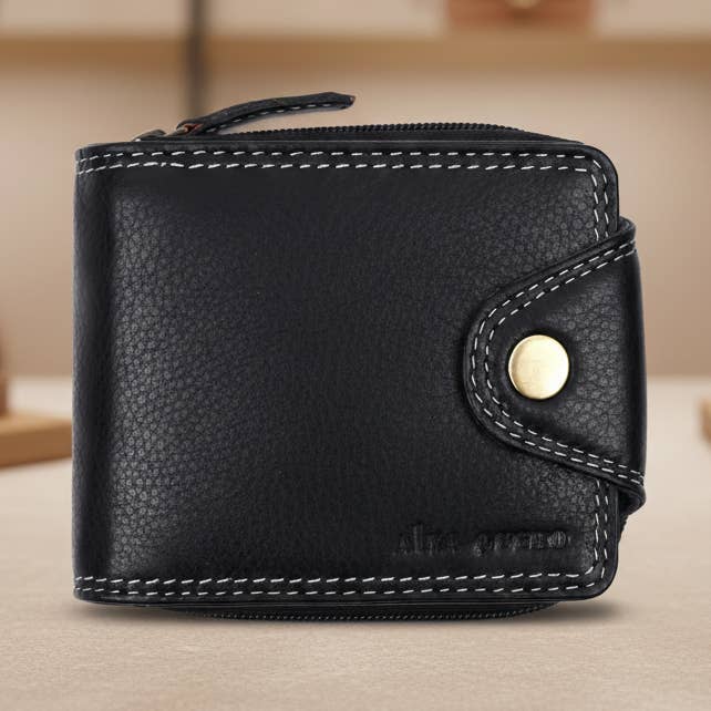 Äkta Läder Herrplånbok RFID – Svart för wholesale av Alta Quero