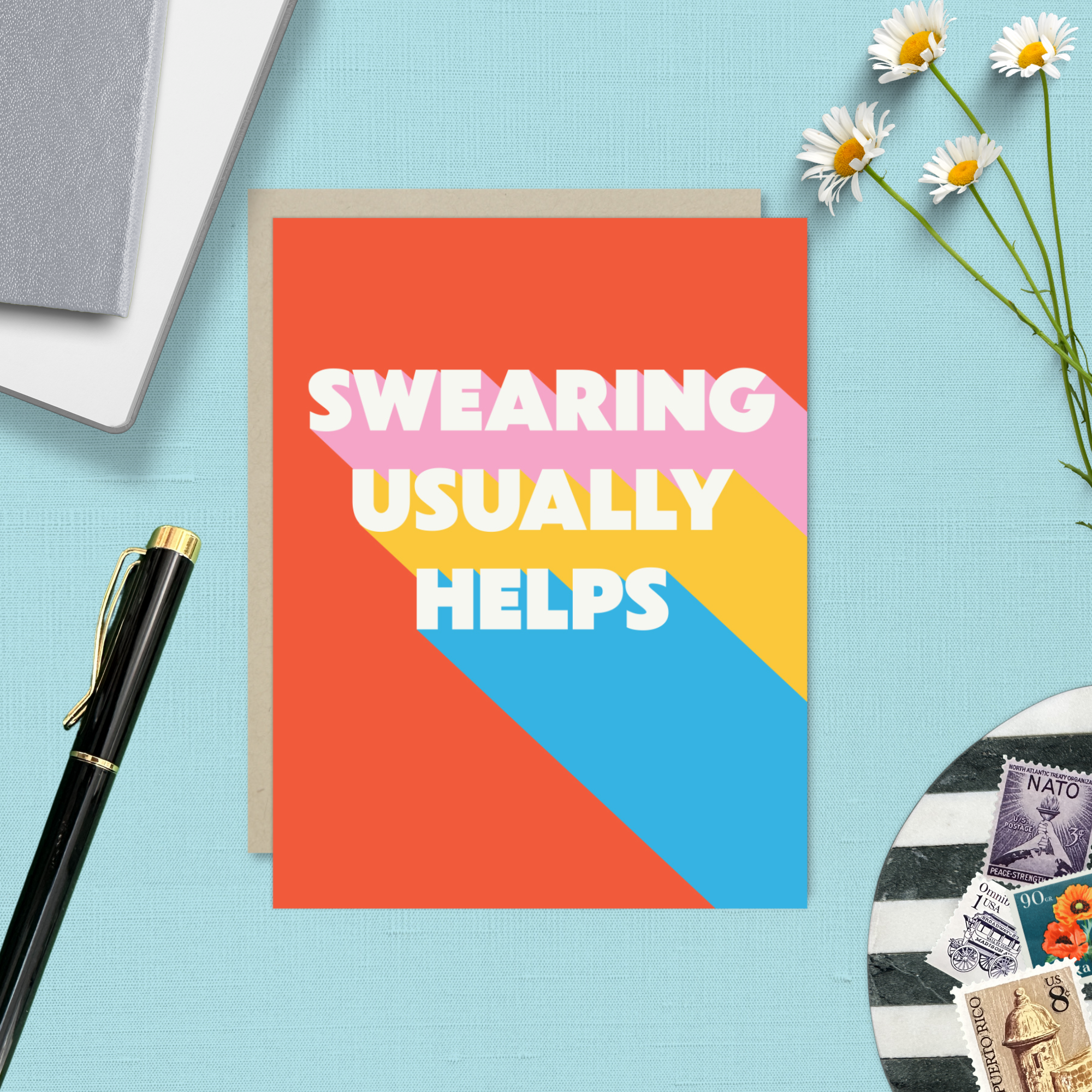 Barone and Co. - Vente Carte de vœux classique - Carte d'Amitié : Les Jurons Aident4