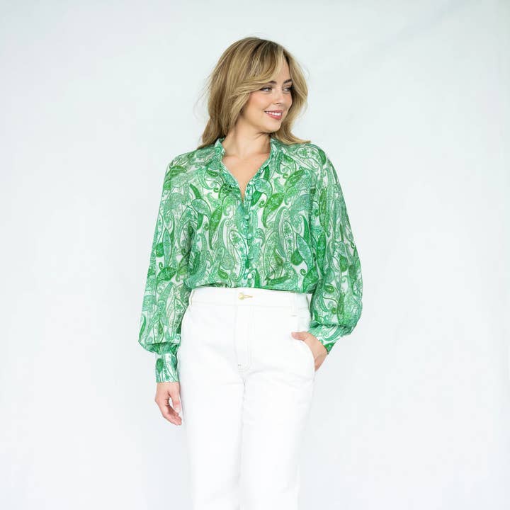 Delray Blouse | Groen voor wholesale door Stellino